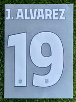 2025-2026 Atlético de Madrid Third Name Set and Number Julián Álvarez Champions and Cup Textprint