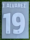2025-2026 Atlético de Madrid Third Name Set and Number Julián Álvarez Champions and Cup Textprint