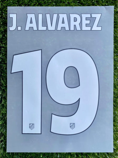 2025-2026 Atlético de Madrid Third Name Set and Number Julián Álvarez Champions and Cup Textprint