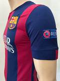 2014-2015 FC Barcelona Home Shirt Pedro Rodríguez Champions Pre Owned Size S