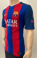 2016-2017 FC Barcelona Home Shirt Jeremy Mathieu Player Issue Kitroom Champions New BNWT Size XL (Fitted)