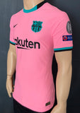 2020-2021 FC Barcelona Third Shirt Pedri Champions League Kitroom Player Issue Pre Owned Size M