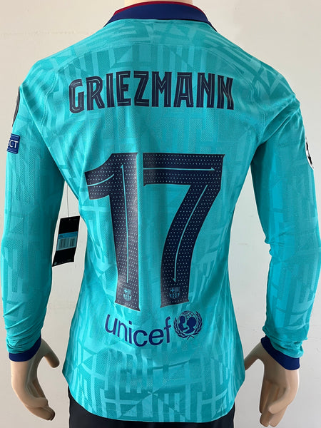 2019-2020 FC Barcelona Long Sleeve Third Shirt Griezmann Champions League Kitroom Player Issue Mint Condition Size M