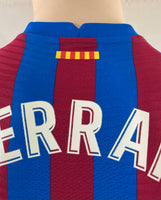 2021-2022 FC Barcelona Long Sleeve Home Shirt Ferran Torres La Liga Mint Condition Size M