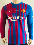 2021-2022 FC Barcelona Long Sleeve Home Shirt Griezmann Joan Gamper Trophy Kitroom Player Issue Mint Condition Size M