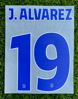 2025-2026 Atlético de Madrid Home Name Set and Number Julián Álvarez Champions and Cup Textprint