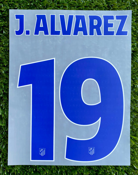 2025-2026 Atlético de Madrid Home Name Set and Number Julián Álvarez Champions and Cup Textprint