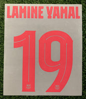 2024-2025 Lamine Yamal 19 FC Barcelona Away Name Set and Number Champions League Cup Player Issue TextPrint