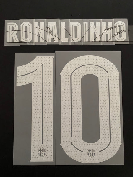 2023 2024 Barcelona RONALDINHO 10 Home Shirt Name Set and Number Player Issue Legends Adult Size TextPrint