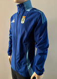 2024-2025 Real Oviedo Home Jacket Player Issue Kitroom with Cap Worn Size s (Oversized)