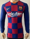 2019-2020 FC Barcelona Long Sleeve Home Shirt Kitroom Player Issue Mint Condition Size L