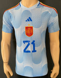 2022-2023 Spain Away Shirt Pedri Gonzalez Player Issue Authentic DekoGraphics World Cup Mint Size S