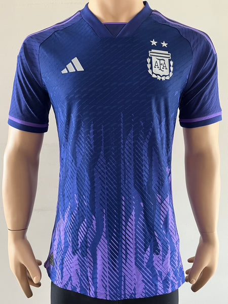 2022 Argentina Away Shirt Player Issue Kitroom 2 Stars Made in Argentina World Champions 08/22 Production New BNWT Multiple Sizes