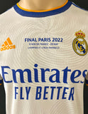 2021-2022 Real Madrid CF Home Shirt Karim Benzema Player Issue Kitroom Final Paris Champions Size 6
