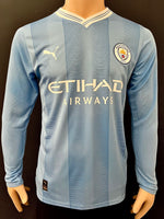 2023 2024 Manchester City Home Puma DryCell Haaland Long Sleeve Shirt