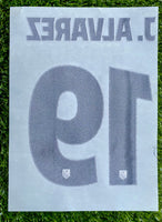 2025-2026 Atlético de Madrid Third Name Set and Number Julián Álvarez Champions and Cup Textprint