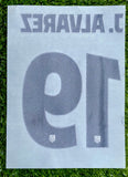 2025-2026 Atlético de Madrid Third Name Set and Number Julián Álvarez Champions and Cup Textprint