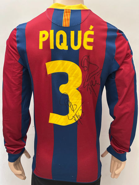 2010-2011 FC Barcelona Home Shirt Gerard Piqué Player Issue Kitroom Long Sleeve La Liga Signed Pre Owned Size L