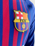 2017-2018 FC Barcelona Home Shirt Lionel Messi Player Issue Kitroom Long Sleeve LaLiga New BNWT Size M (Fitted)