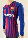 2018-2019 Barcelona Home Shirt Player Issue Champions Kitroom Long Sleeve New BNWT Size Small