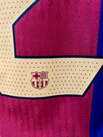 2024-2025 FC Barcelona Home Shirt Frenkie De Jong La Liga Spanish League Kitroom Player Issue BNWOT Size L fitted 125 Anniversary Patch