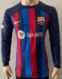 2022-2023 FC Barcelona Long Sleeve Home Shirt Kessie Champions League Kitroom Player Issue Mint Condition Size L