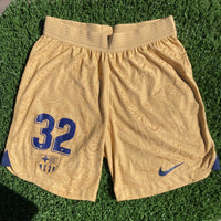 2022-2023 FC Barcelona Away Shorts Pablo 32 Torre Kitroom Player Issue La Liga Pre Owned Size M