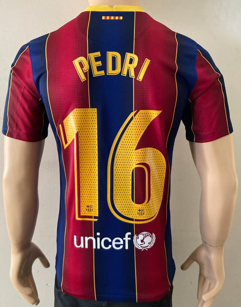 2020-2021 FC Barcelona Home Shirt Pedri González La Liga Pre Owned Size S