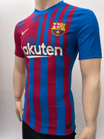2021-2022 FC Barcelona Home Shirt Dani Alves Player Issue Kitroom Mint Size M