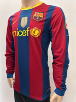 2010-2011 FC Barcelona Home Shirt Gerard Piqué Player Issue Kitroom Long Sleeve La Liga Signed Pre Owned Size L