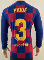 2019-2020 FC Barcelona Long Sleeve Home Shirt Piqué La Liga Kitroom Player Issue Mint Condition Size L