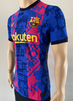 2021-2022 Barcelona Third Shirt Pedri Player Issue Kitroom Champions Mint Condition Size M