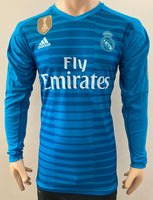 2018-2019 Adidas Real Madrid CF Long Sleeve Goalkeeper Shirt Courtois Club World Cup Kitroom Player Issue Climalite