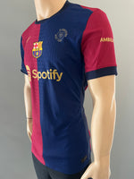 2024-2025 FC Barcelona Home Shirt Lewandowski 125th Anniversary Player Issue Kitroom Mint Size L