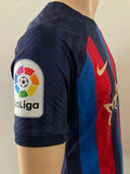 2022-2023 FC Barcelona El Clásico Motomami Edition Home Shirt Lewandowski La Liga Kitroom Player Issue Pre Owned Size L