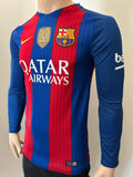 2016-2017 FC Barcelona Home Shirt Andres Iniesta La Liga WCC2015 Long Sleeve New BNWT Size S