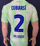 2024-2025 FC Barcelona Third Shirt Pau Cubarsí Champions League Kitroom Player Issue BNWOT Size L fitted