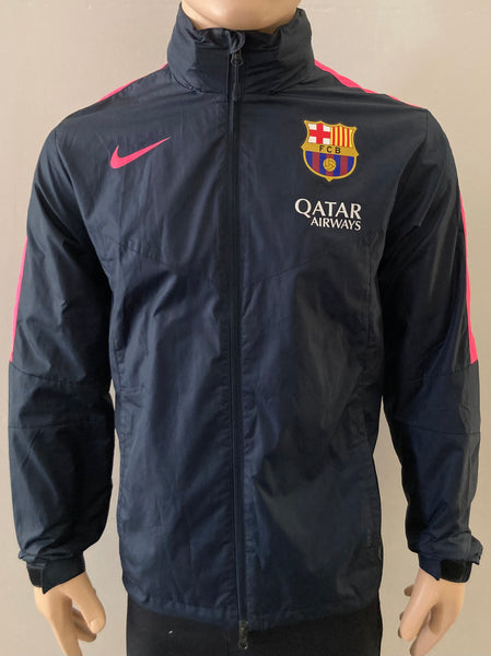 2014-2015 Barcelona Jacket Player Issue Kitroom With Sponsor Pre Owned Treble Size M