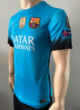 2015-2016 FC Barcelona Third Shirt Andres Iniesta Champions League Winners WCCFIFA Pre Owned Size S