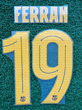 2021-2022 FC Barcelona Third Name Set and Number Ferran Torres Player Issue UEFA Avery Dennison