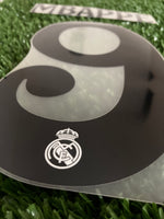 2024-2025 Mbappe 9 Real Madrid Home Name Set and Number Player Issue Champions League Avery Dennison