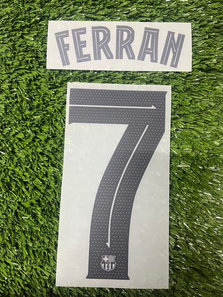 2025-2026 FC Barcelona Away Name Set and Number Ferran Torres Cup and Champions Textprint
