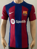 2023-2024 Barcelona Home Shirt Lewandowski Player Issue Kitroom Champions Mint Condition Size L