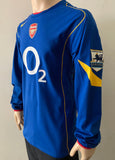 2004-2005 Arsenal FC Long Sleeve Away Shirt Kitroom Player Issue Henry Premier League Pre Owned Size XXL