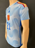 2022-2023 Spain Away Shirt Pedri Gonzalez Player Issue Authentic DekoGraphics World Cup Mint Size S