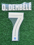 2021-2022 FC Barcelona Home Name Set and Number Ousmane Dembele Player Issue Supercopa Avery Dennison