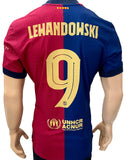 2024-2025 FC Barcelona Home Shirt Robert Lewandowski Player Issue Kitroom Champions Mint Size L (Fitted)