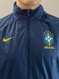 2020-2021 Brazil National Team Away Jacket All-Weather with Cap and Pockets Pre Owned Size M