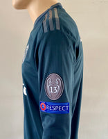 2018-2019 Real Madrid Long Sleeve Away Shirt Benzema Champions League Kitroom Player Issue Mint Condition Size 6 (M)