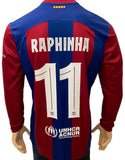 2023-2024 FC Barcelona Home Shirt Raphael Diaz “Raphinha” Long Sleeve Champions BNWOT Size S